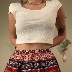 5 for $35 White Puff Sleeve Crop Top